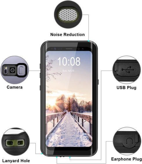 Galaxy S8 Waterproof Case, Full Protective Shock/Snow/Dirtproof with IP68 Certified Waterproof Case for Samsung Galaxy S8 5.8inch...